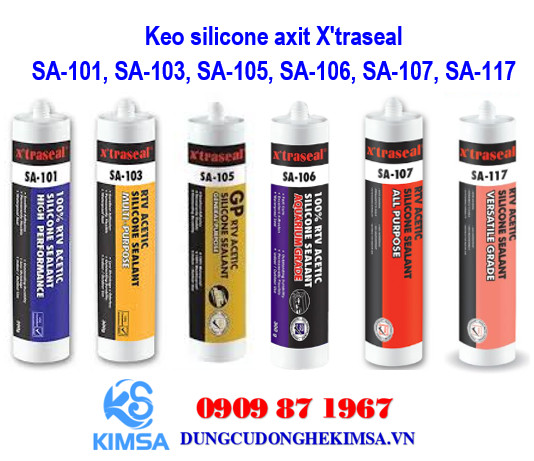 Keo silicone axit Xtraseal SA 101 SA 103 SA 105 SA 106 SA 107 SA 117